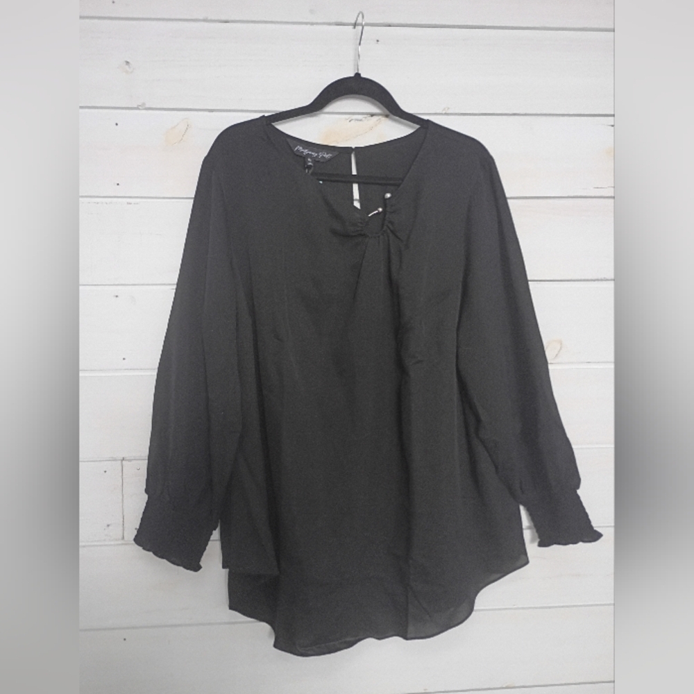 Montgomery Post Black Uasmin Hardware Detail Women's Blouse
